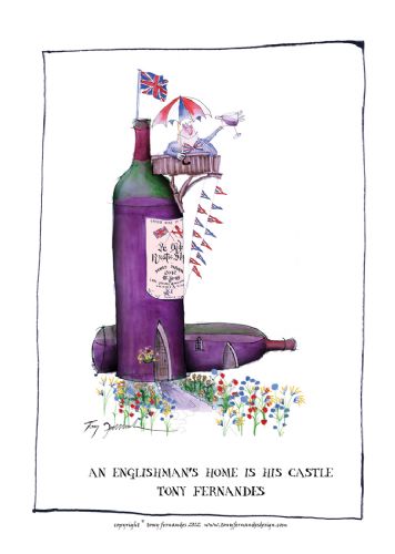 An Englishman's Home is his Castle - british wine print by Tony Fernandes